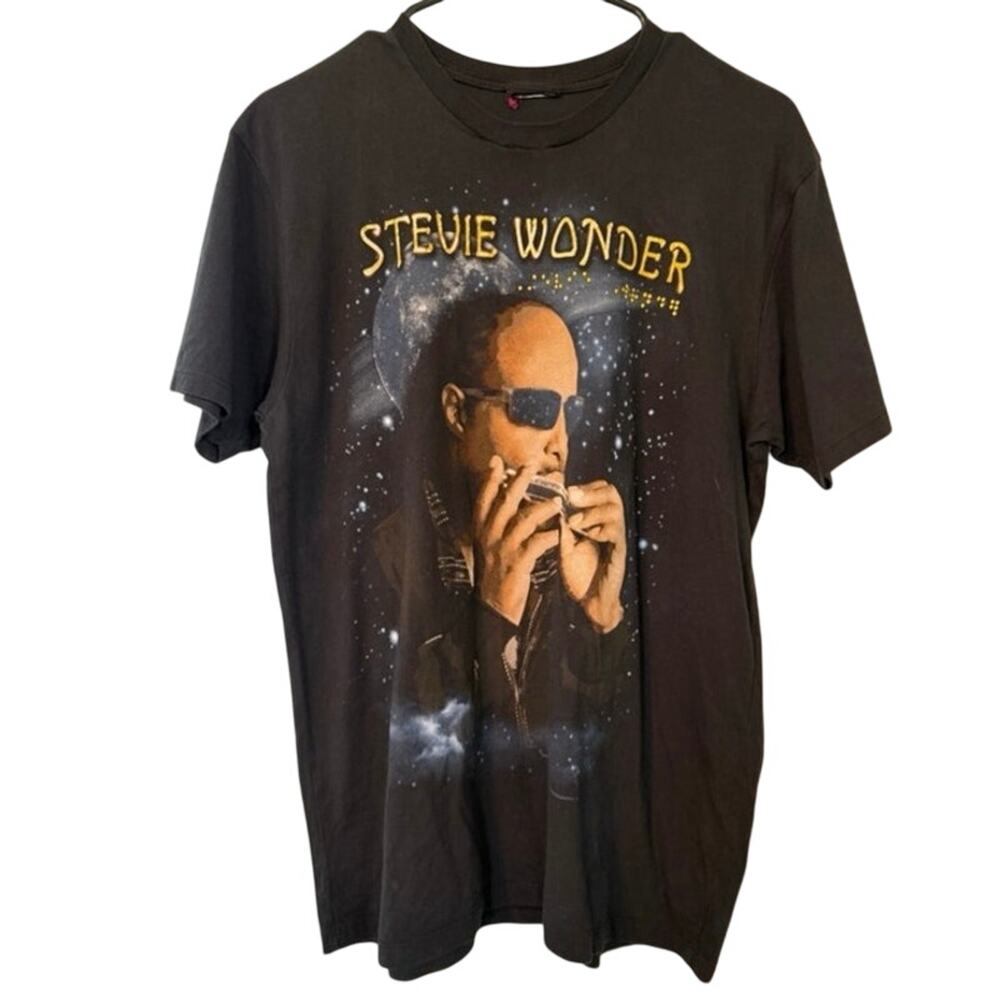 STEVIE WONDER A Wonder’s Summer Night 2007 Tour Tee in Black, Size S / P2P 19”
